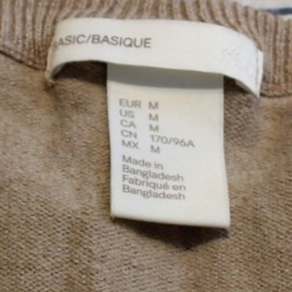 Basic Basique H&M $35 Medium Beige Tan Crew Neck Fine Knit Tunic Sweater - Picture 2 of 12